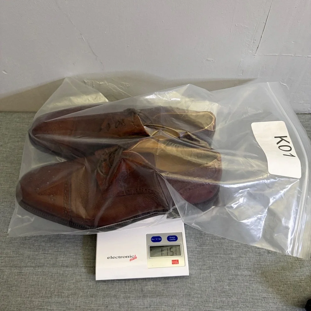 Johnston & Murphy Dress Shoes Mens 10 Brown‎ Cellini Cap Toe Brogue Oxfords